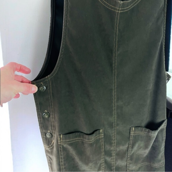 HSZ Studio Long Sleeveless Olive Color Dress Size S - Picture 11 of 13